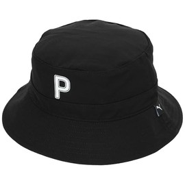 Puma Men's Bucket Hat, Golf, P Earmuffs Hat, PUMA Black