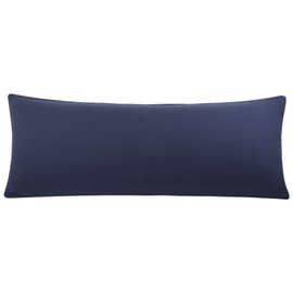 PiccoCasa Brushed Body Pillowcases with Roll Rim, Soft Breathable Delicate Piping Pillow Covers with Zipper Closure Navy 50x120cm (4ft.)