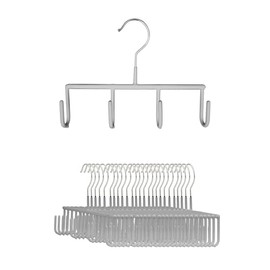 Mawa by Reston Lloyd Non Slip Space-Saving Belt/Accessory Hanger, Style Gh, Set of 25, Silver