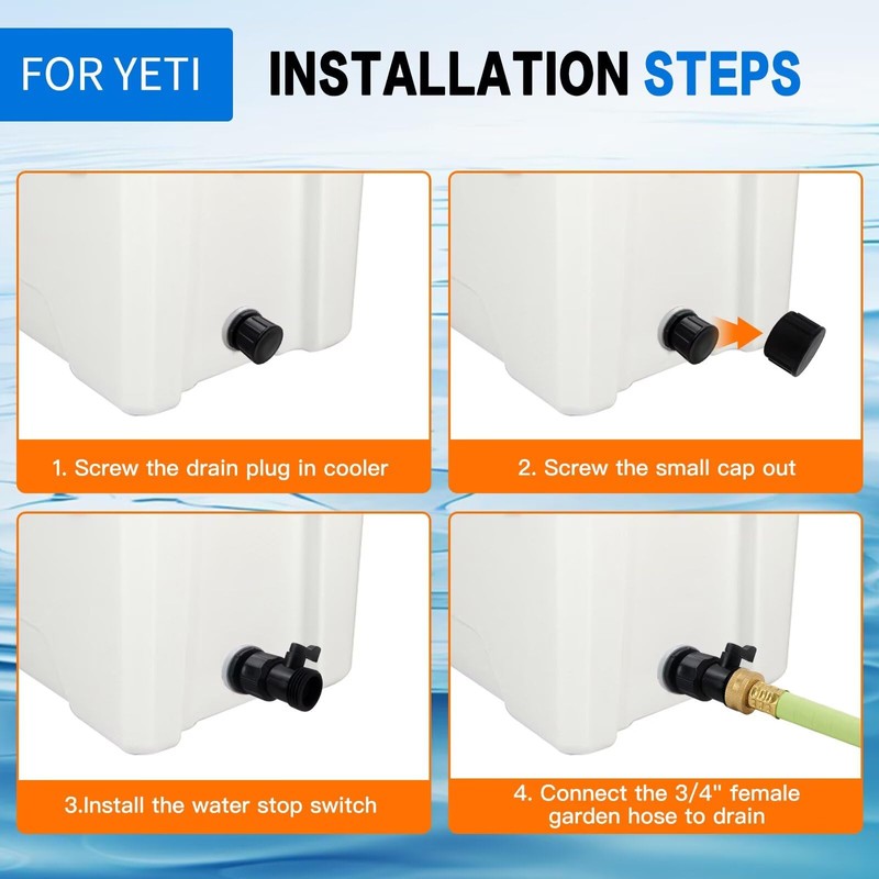 BUTITNOW Cooler Drain Plug Hose Connection Fit for YETI Cooler/YETI
