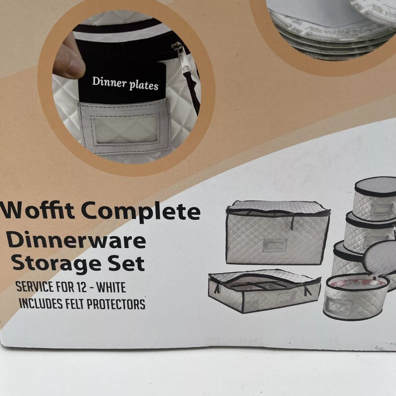 Woffit China Storage Containers - 6 Pack, Quilted Dinnerware &
