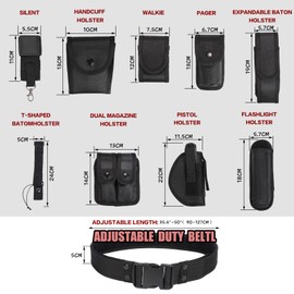 Kyrio Modular Equipment System Tactical Waist Belt with Pouches Tactical Service Belt with Components Holster for Law Enforcement Hunting Security