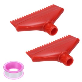 QUARKZMAN 2 Stücke BSPT1/4 Männliche Blaswinddüse, Flache Luftdüse Orificedüse ABS Luftsprühstrahldüse mit einem PTFE-Band für Druckluftmaschinen-Zubehör, Rot