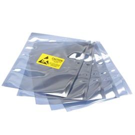 sourcing map Anti Static Bags Shielding Bag 50pcs 6.3x9inch(16x23cm) Open Top with Labels for Hard Drive HDD SSD