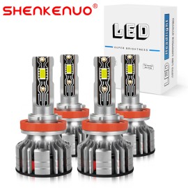 SHENKENUO 4X LED Headflight For Can-Am Defender HD5 HD8 HD10 Combo Bulbs H11+H11 Light Kit