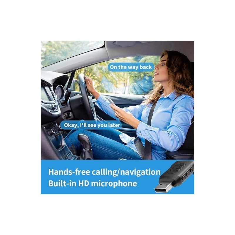 Wireless Car Bluetooth 5.3 Audio Receiver 3.5mm Jack U-Disk Aux