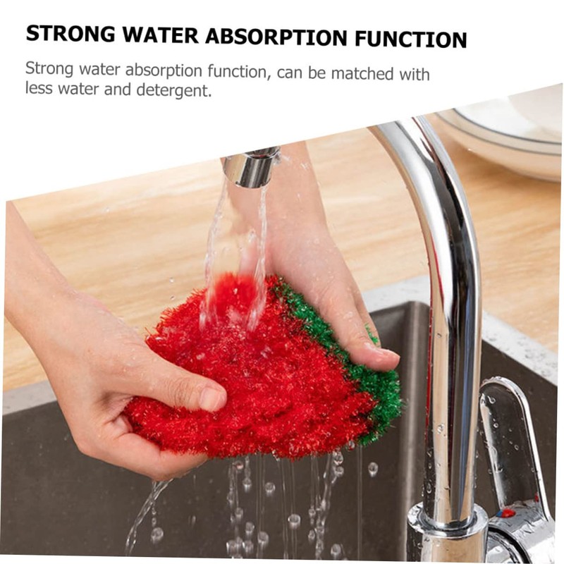 NOLITOY 3Pcs Strawberry Shaped Dish Towels Creative Washing Towels for