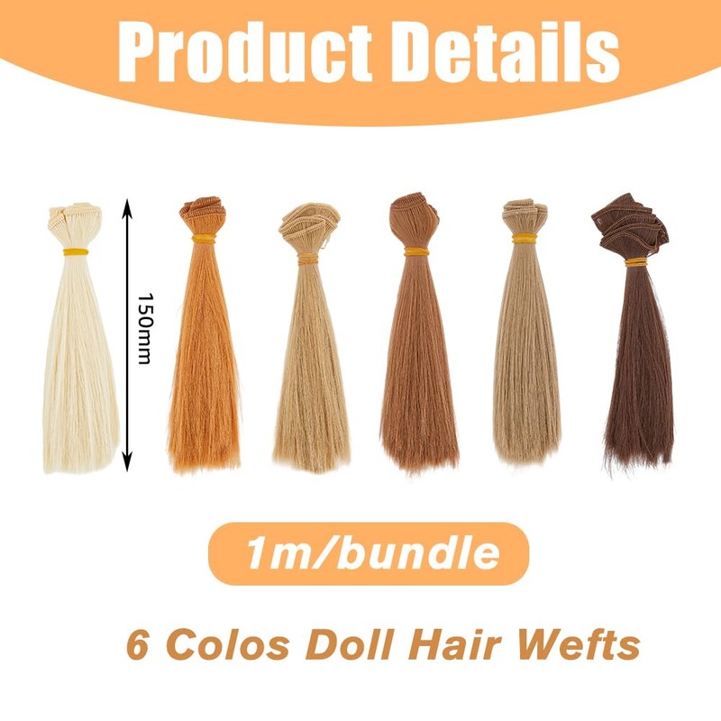DICOSMETIC Doll Wig Hair 14 cm Roll Short Doll Hair