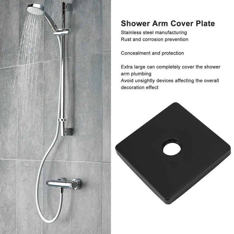 Square Shower Arm Cover Plate Universal Decorative Extra Large Stainless