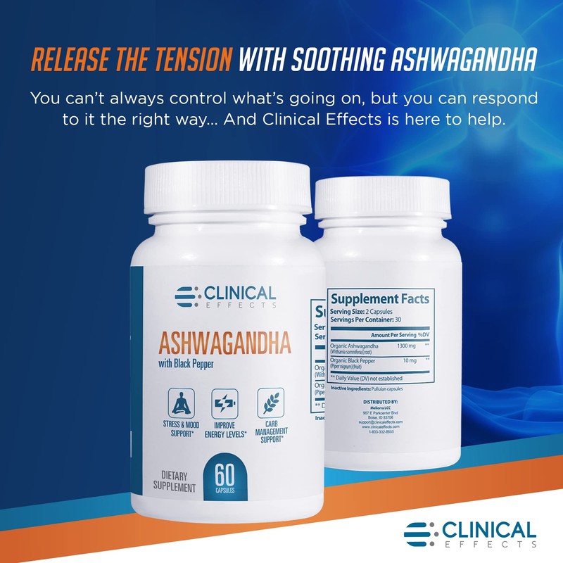 Clinical Effects Ashwagandha with Black Pepper for Stamina and Calm