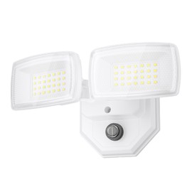 Onforu 32w 3200LM Dusk to Dawn Outdoor Lighting,6500K Dual-Head Flood Light Outdoor with Photocell,IP66 Waterproof Security Lights,Exterior Daylight Off and Night On White Wall Light for Patio Garden