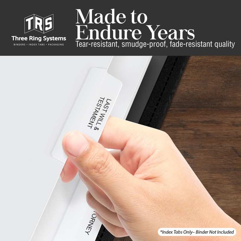 Estate Planning Binder Dividers with Tabs - Pre-Labeled, Laminated Dividers