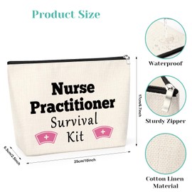 Nurse Practitioner Gift for Women Funny Nurse Assistant Gift Makeup Bag Nurse Student Graduation Gift Thank You Gift for Nurse Cosmetic Bag Retirement Birthday Gift for Nurse Practitioner Nurse Day