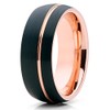 Silly Kings Jewelry 8mm Brushed Black Tungsten Carbide Wedding Band