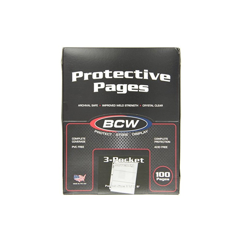 BCW Pro 3-Pocket Currency Page - 100 ct | Archival