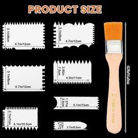 8pcs Acrylic Swipe Painting Tools Paint Scraper Plastic Paint Swipe Accessories Acrylic Pouring Tools for Acrylics Painting Technique