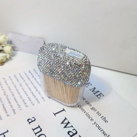 Owemtao Bling Toothpick Holder Dispenser,Rhinestone Toothpics Case /Tooth Picks Lot Container with Bamboo Round Toothpicks for Travel Home Hotel (Silver)