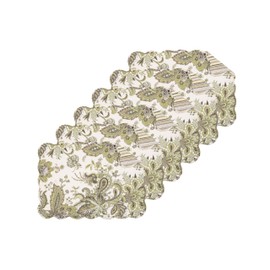 C&F Home Amaya - Mantel individual reversible festoneado con temática de flores jacobeas, de 13 x 19 pulgadas, juego de 6 manteles individuales para todas las estaciones, primavera, verano, hogar,