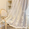 Amidoudou 1 Pair European 3D Flower Luxury Embroidered Curtains Double