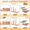 Sintuff 3 Tier Acacia Wood Cupcake Stand, Tiered Serving Tray,
