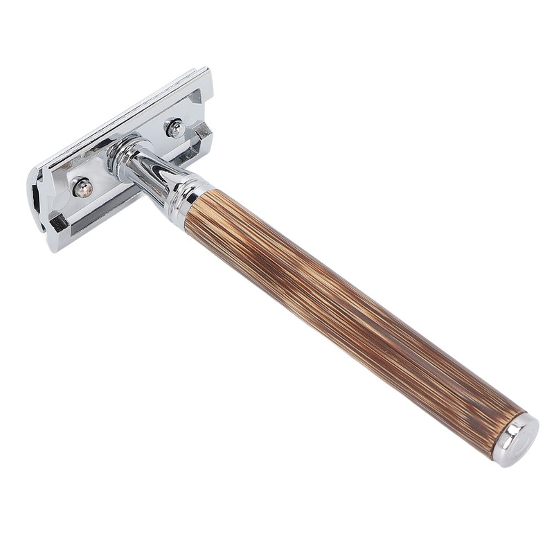 Double Edge Safety Razor Men Travel Portable Zinc Alloy Bamboo