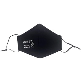 Pink Princess New Years Face Mask - Holiday Face Masks for Adults - Made in USA (Fingers Crossed, Adult)