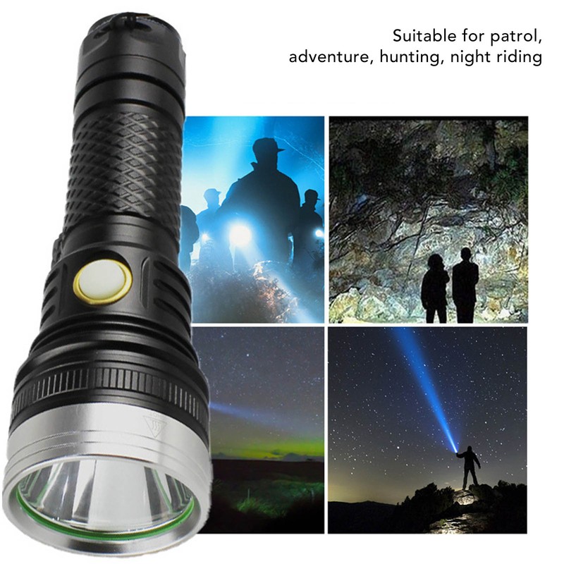 LED Flashlight 2 Levels High Brightness SST40 Wick White Light
