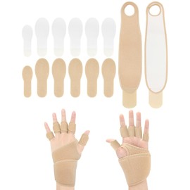 14 PCS Castor Oil Pack Wraps for Hands Wrists and Fingers,Castor Oil Compression Hand Wraps,Self Adhesive Adjustable Wrists and Fingers Wraps,Reusable Wrists and Fingers Straps for Left & Right Hand Women & Men,Castor Oil Not Included