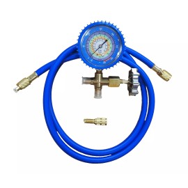 HOTECHE R134a R404a R22 R410a Single Manifold Gauge Hose AC Charging Testing CA-HD96