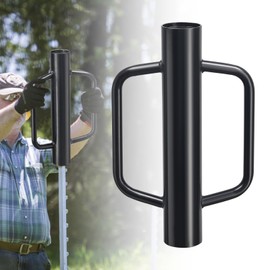 T Post Driver 12 LB, Fence Post Driver with Handles, Heavy Duty Metal Post Pounder for Wooden Posts U-Channels, 17 inch Steel Pile Driver for Farm Garden Orchard, Easy Use Fence Post Digger