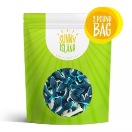 Sunny Island Blue Sharks Gummy Candy, 2-Pound Bag