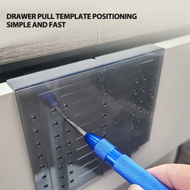 Cabinet Pull Template Door Template Drawer Pull Drill Template, 0.02mm Accuracy, Handle Punch Locator for Vertical Installation Of Woodworking Furniture (Black)