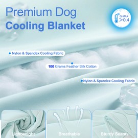 Tivray Q-MAX>0.4 Cooling Dog Blanket 30"×40", L, Blue