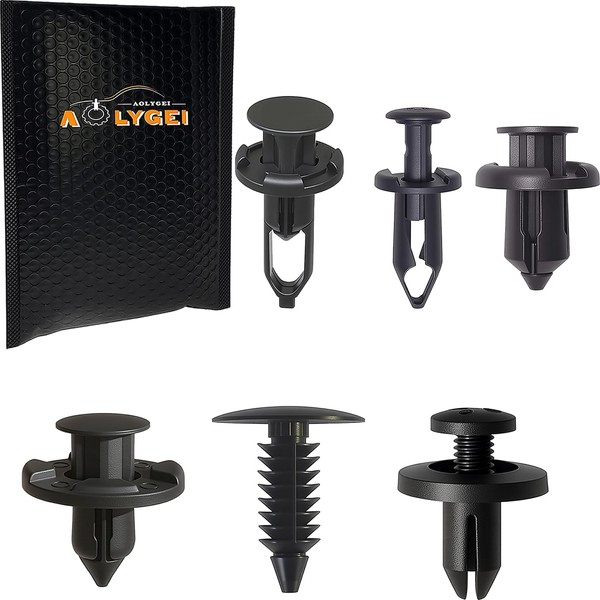 AOLYGEI 200PCS Car Retainer Clips Plastic Fasteners Kit, Popular Sizes