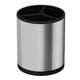 TESOT Utensil Caddy Spoon Holder Silverware Caddy 360°Rotating with 3 Divided Compartments, Sturdy Stainless Steel, Rust Proof