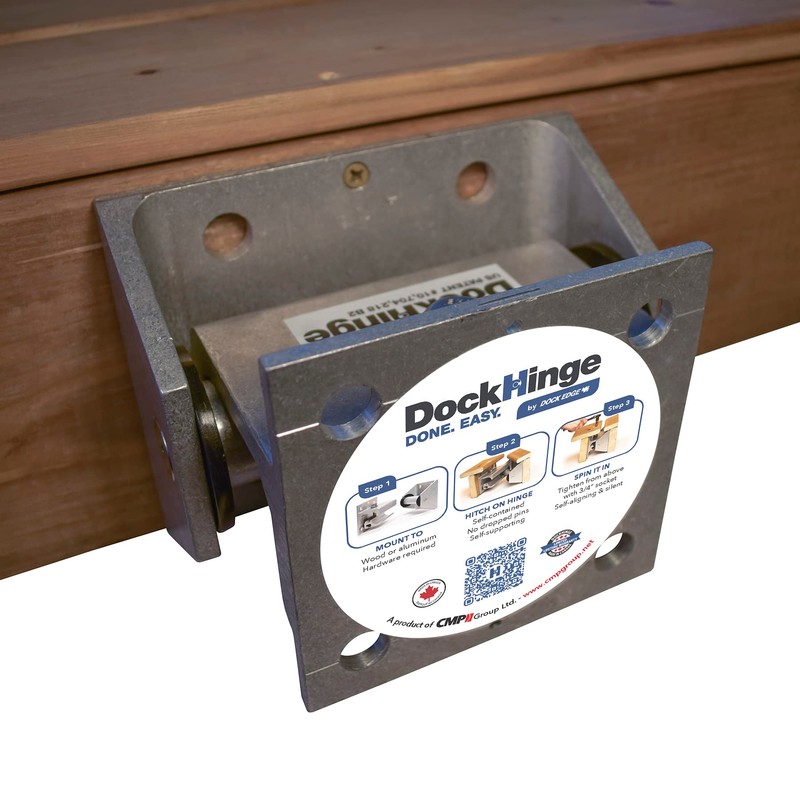 Dock Hinge System, Aluminum, Size: 1/2”