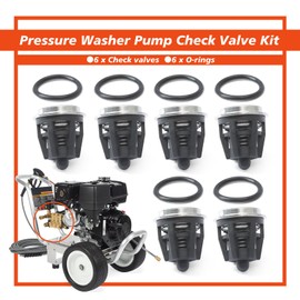 Mhrxusd 6PCS 70-0009 Pressure Washer Pump Check Valve Kit Replacement for Mi-T-M for InterPump 47 49 50 51 Series 758-543 36.7032.01 Kit01 K01, Replace 700009