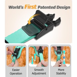 Halypet Cat Harness and Leash Set [H600 Pro] Escape Proof Cat Harness for Walking, Adjustable Breathable Comfortable Travel Cat Leash, Reflective Strips Kitten Harness XS Green