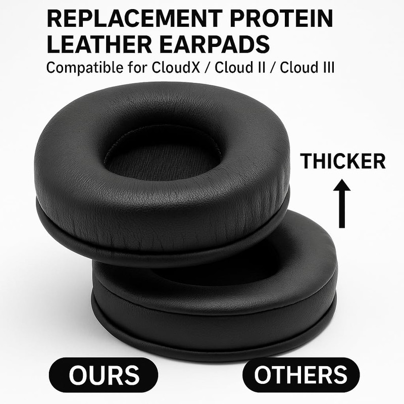 Replacement EarPads Compatible with Hyper-X Cloud 1/2/3/Pro/Core/Alpha/Alpha S/Flight/Stinger/Mix/CloudX Headsets –