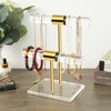 SHUNKAIZS Necklace Holder Organizer, Acrylic Bracelet Holder, 2 Tier T-Bar
