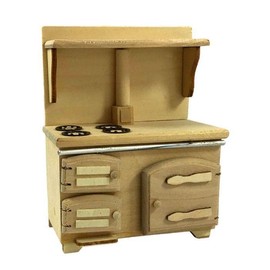 Melody Jane Dolls House Unfinished Victorian Cooker Stove Bare Wood 1:12 Kitchen Furniture