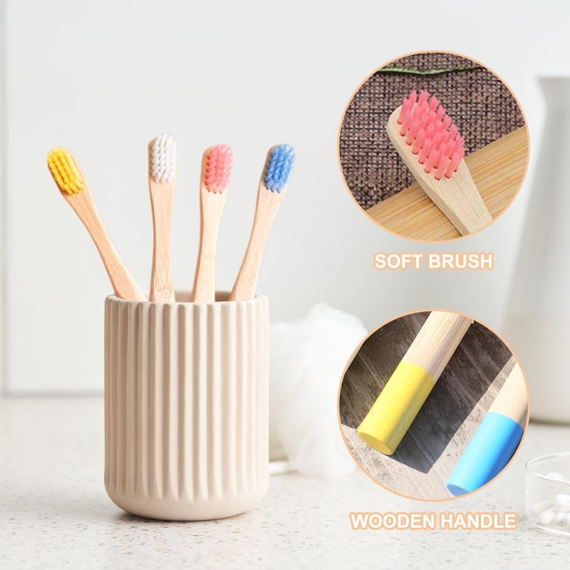 8 Pieces Wooden Handle Toothbrushes, Children's Toothbrushes, Simple Toothbrushes, Tooth