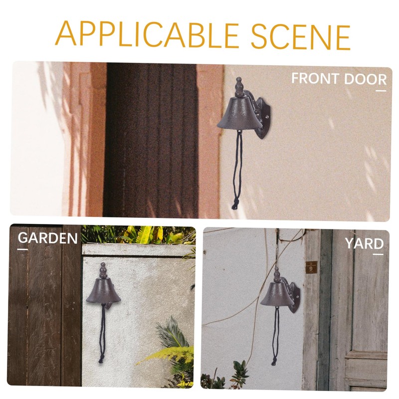 Ciieeo Sturdy Vintage Bells Iron Doorbell Dinner Bell Style for