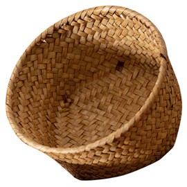 Mobestech Woven Sea Grass Storage Basket Handcrafted Fruit and Snack Container Rustic Design for Home Organization Round Shape for Kitchen and Entryway Decor
