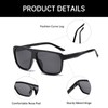 YAMEIZE Retro Polarised Sunglasses for Men and Women Vintage Rectangular