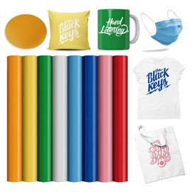 Plotter Film Textile, 10 Rolls Flex Film Plotter Textile, Iron-On Film Plotter for DIY T-Shirts Gifts, Textile Film Plotter for Creative Projects, for T-Shirts, Textiles, Cups and Cushions