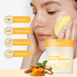 Turmeric Cleansing Pads 80 Counts, Turmeric Face Scrub Pads Exfoliating Face for deep cleansing Balance Skin Oil