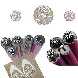 Nail Art Stamping Pens 10 Packs, Professional Manicure Design Tools with Floral Pattern Tips, Double Ended Dotting Tools for Nail Polish Art, Metal Alloy Nail Decoration Kit