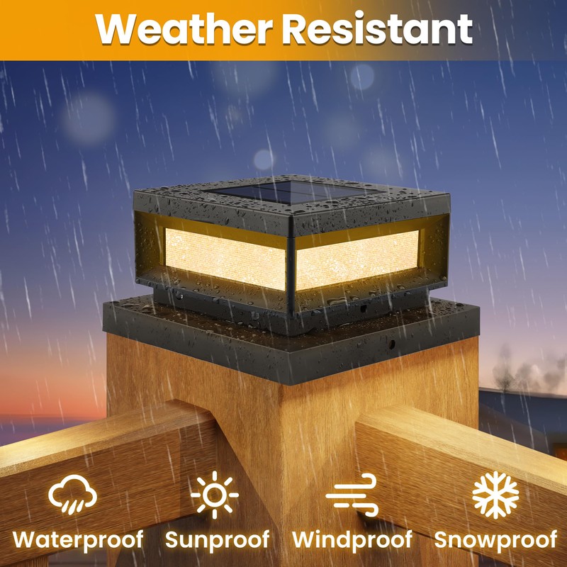 Mlambert 16 Pack Solar Post Cap Lights Outdoor, Waterproof Deck