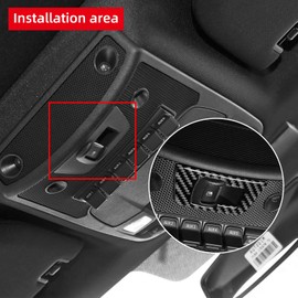 BETTERHUMZ Car Rear Window Switch Sticker Compatible with Ford F150 Raptor 2015-2020 Carbon Fiber Window Control Switch Decorative Interior Tuning Accessories (Black)